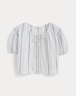 Alternative view of The Gauze Button-Up | Bone / Dutch Blue