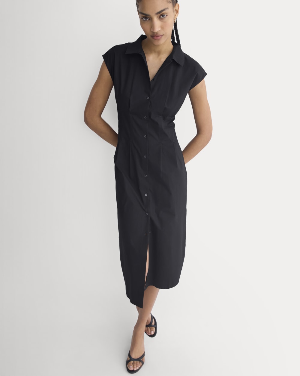Muscle Shirtdress in Lightweight Cotton | Black - Image 3