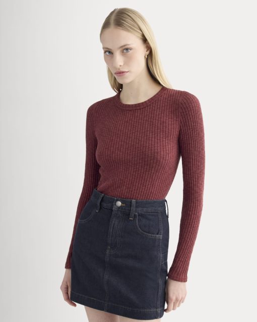 The Cozy Rib Long-Sleeve Tee | Pomegranate