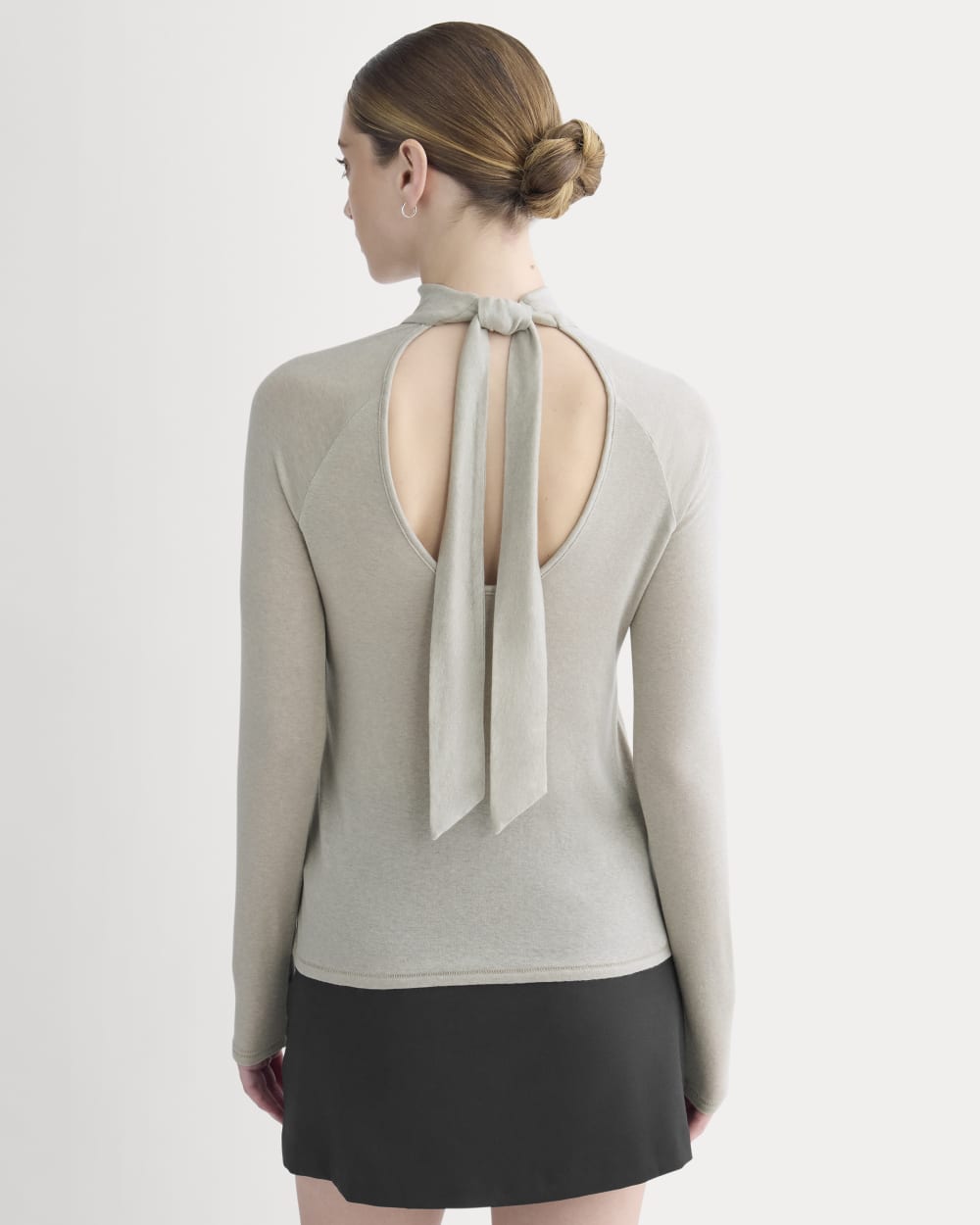 Tie-Neck Top in Butterluxe | Heather Wheat - Image 5