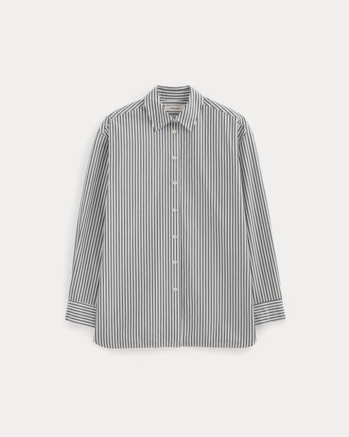 Alternative view of The Boyfriend Shirt in Ultrasoft Cotton | Optic White / Black