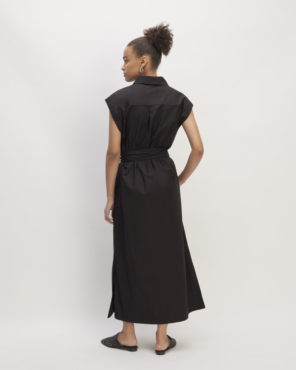 The Supima® Cotton Short-Sleeve Shirt Dress | Black - Image 6