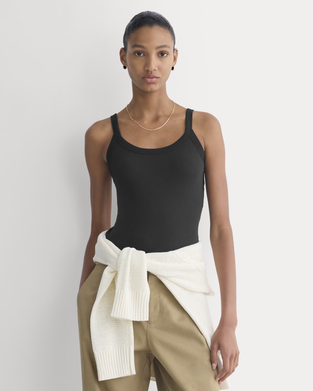 Soft Stretch U-Neck Tank | Black