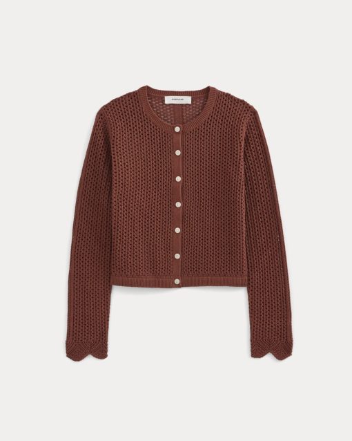 Alternative view of Lace-Knit Cardigan | Henna Red