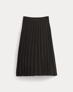 Alternative view of Pleated Crepe Midi Skirt | Black