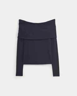 Alternative view of The Off-the-Shoulder Top in Butterluxe | Deep Navy