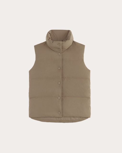 Alternative view of The Puffer Vest | Taupe Grey