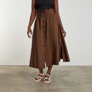 Alternative view of The Easy Button-Front Skirt | Espresso