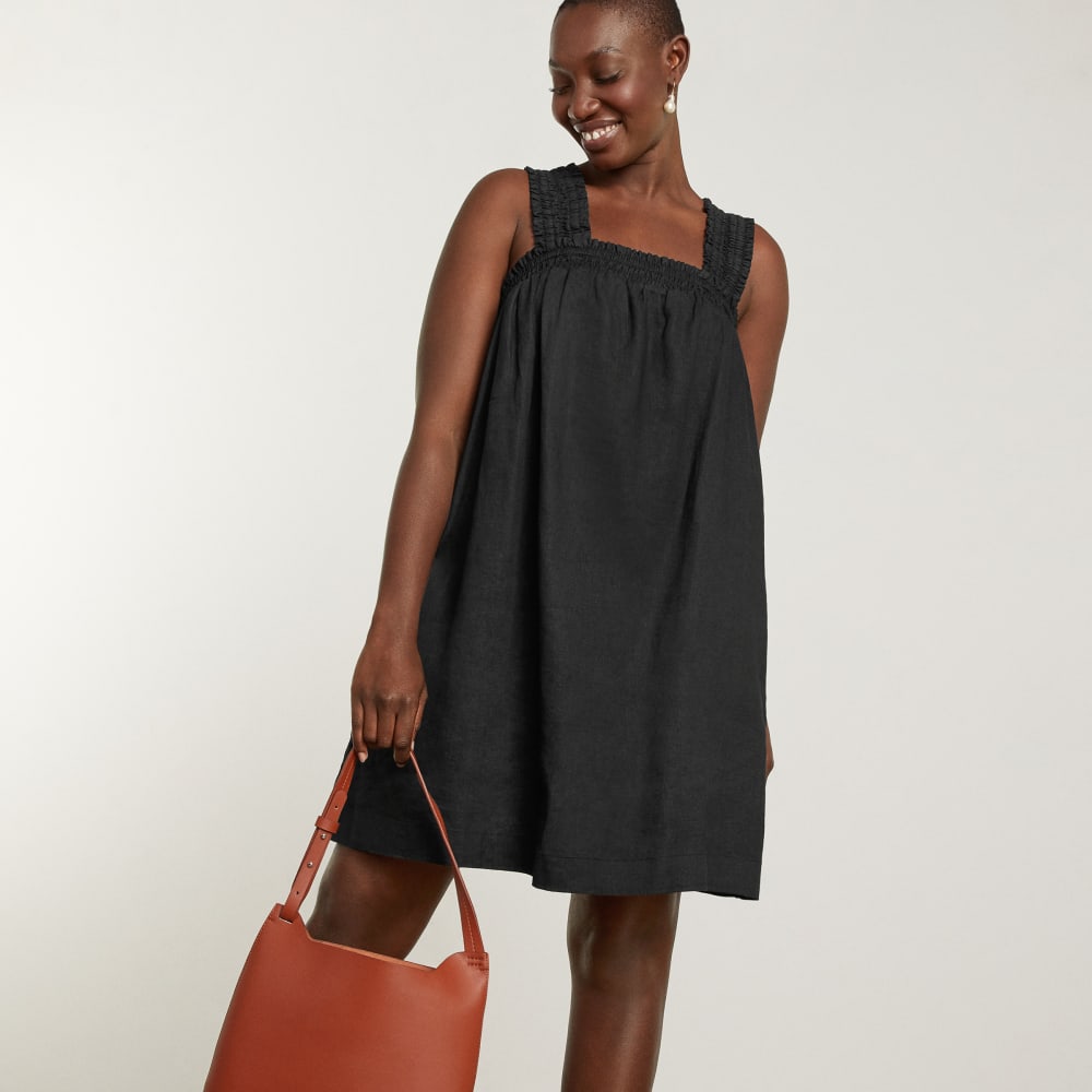The Smocked Linen Dress | Black - Image 6