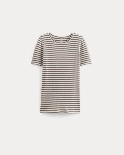 Alternative view of The Luxe Rib Crew | Bone / Deep Taupe