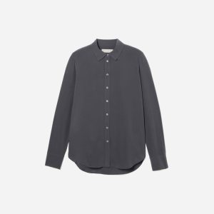 Alternative view of The Must-Have Shirt in Washable Silk | Slate Grey