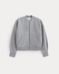 Alternative view of Luxe Fleece Bomber Jacket | Vintage Heather Grey