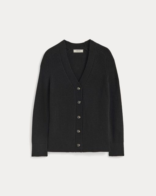 Alternative view of The Long Cocoon Cardigan | Black