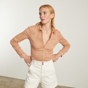 Alternative view of The Button Smock Top | Hazelnut