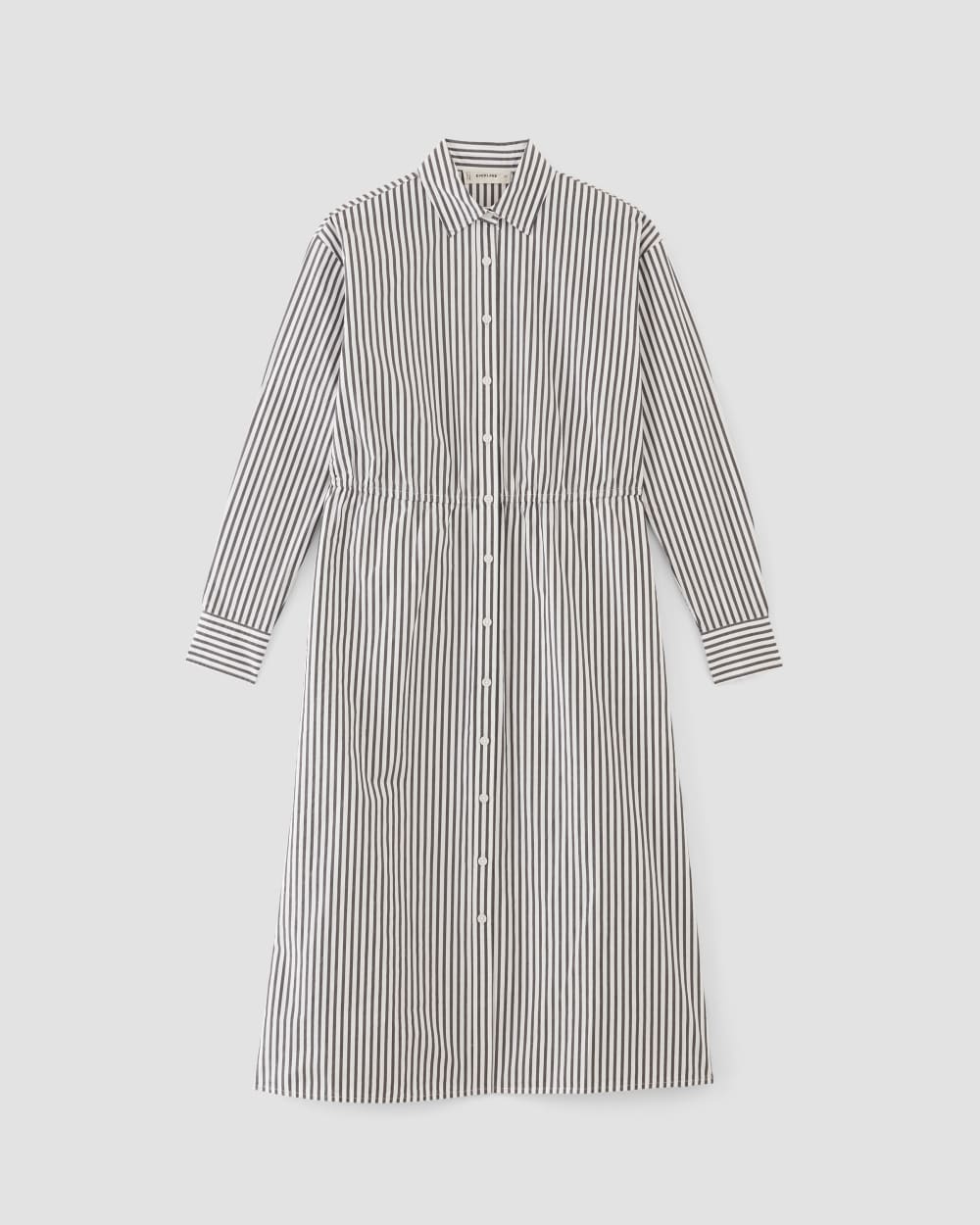 The Supima® Cotton Midi Shirt Dress | Optic White / Black - Image 2