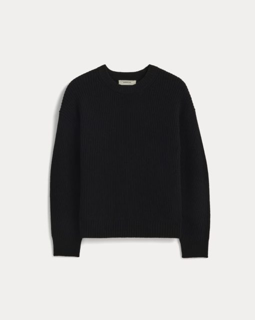Alternative view of The Cocoon Crew in Wool Cashmere | Black