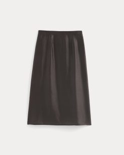 Alternative view of Midi Skirt in Cotton-Silk Organza | Dark Chocolate