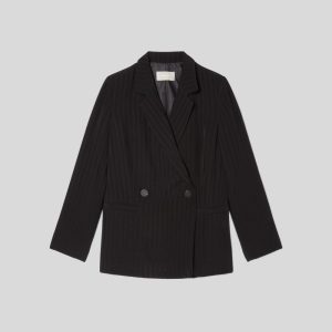 Alternative view of The Drapey City Stripe Blazer | Black