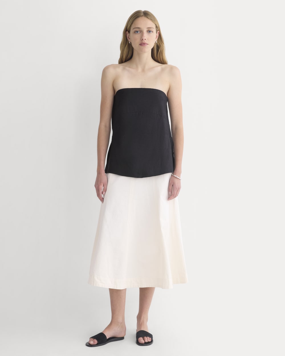 Tube Top in Stretch Linen | Black - Image 2