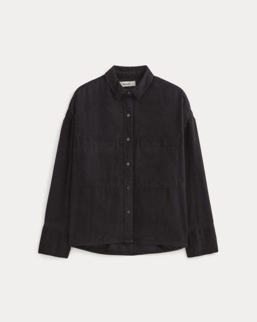 Alternative view of The Boxy Overshirt in Buttersoft | Black