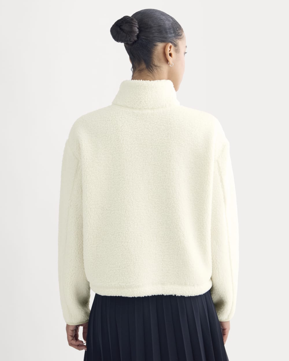 Reversible Teddy Half-Zip Pullover | Bone/Birch - Image 5