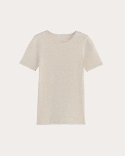 Alternative view of The Luxe Rib Crew | Heathered Oat