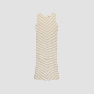 Alternative view of The Linen Bias Cut Dress | Bone / Caramel