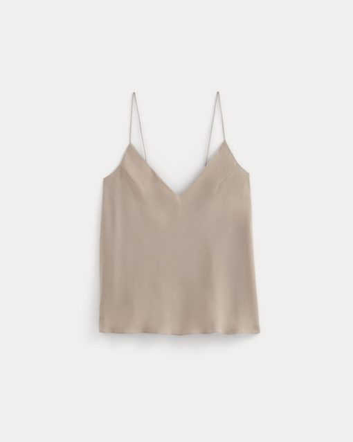 Alternative view of The Tie Back Cami in Washable Silk | Burnt Sugar