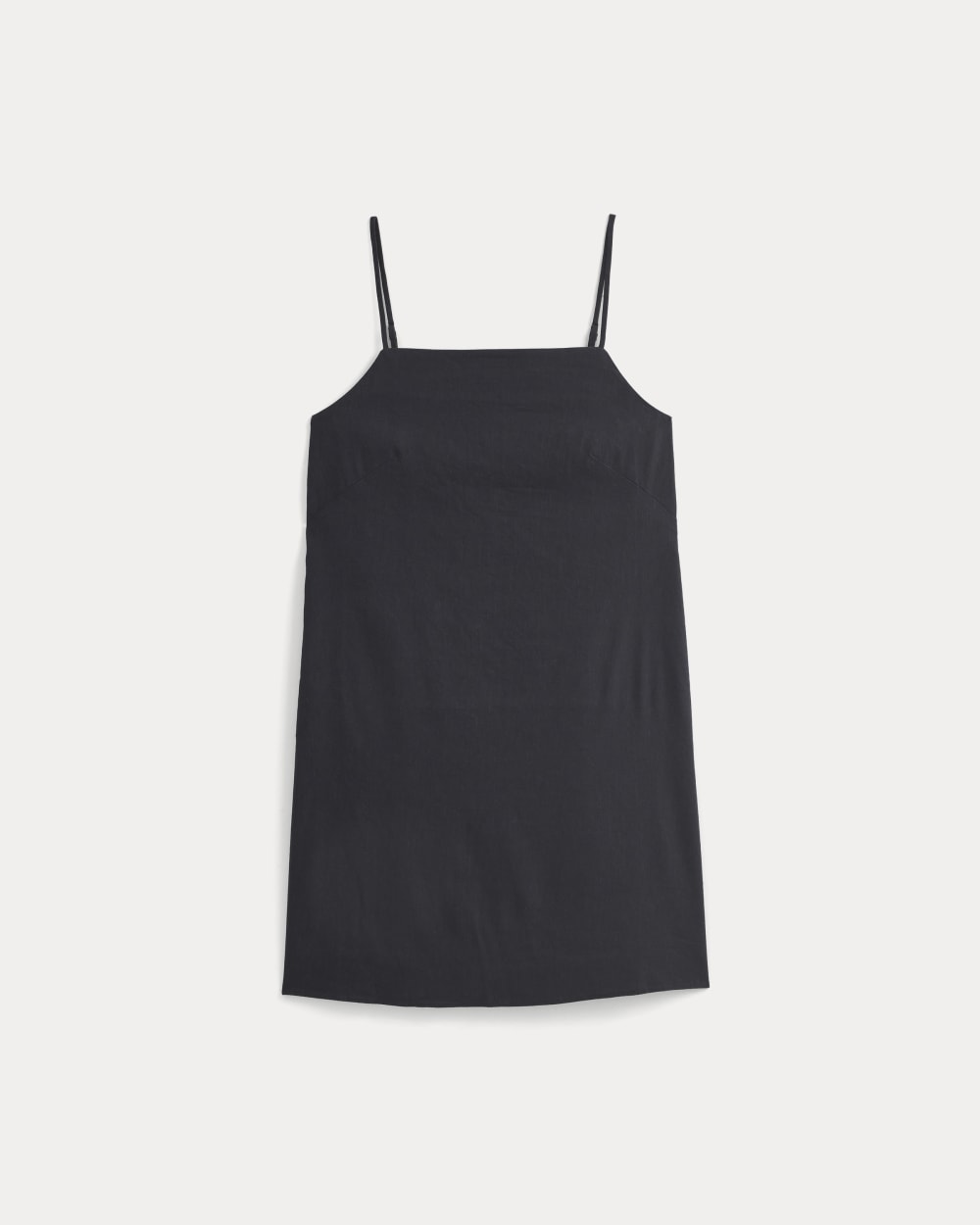 Mini Shift Dress in Stretch Linen | Black - Image 2
