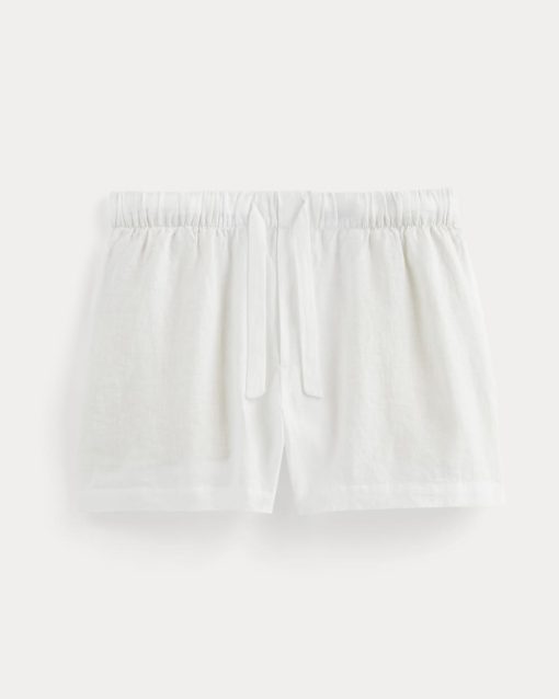 Alternative view of The Drawstring Boxer Short in Linen | White