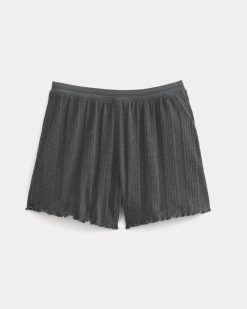 Alternative view of Lounge Rib Short | Heathered Soot
