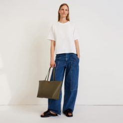 Alternative view of The Luxe Medium Italian Leather Tote | Beech