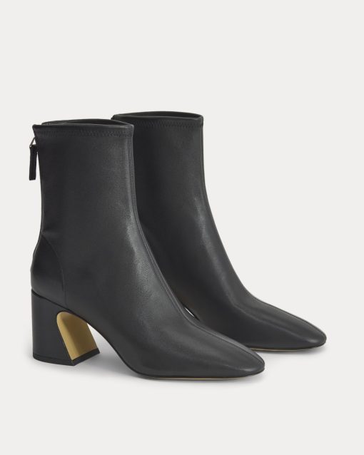 Alternative view of Leather Curved-Heel Boot | Black
