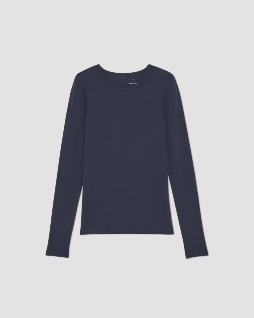 Alternative view of The Luxe Rib Long-Sleeve Crew | Navy