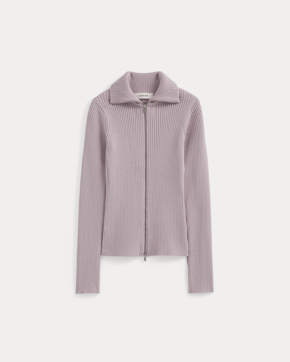 Full-Zip Ribbed Jacket in Everyday Cotton | Burnished Lilac - Image 2
