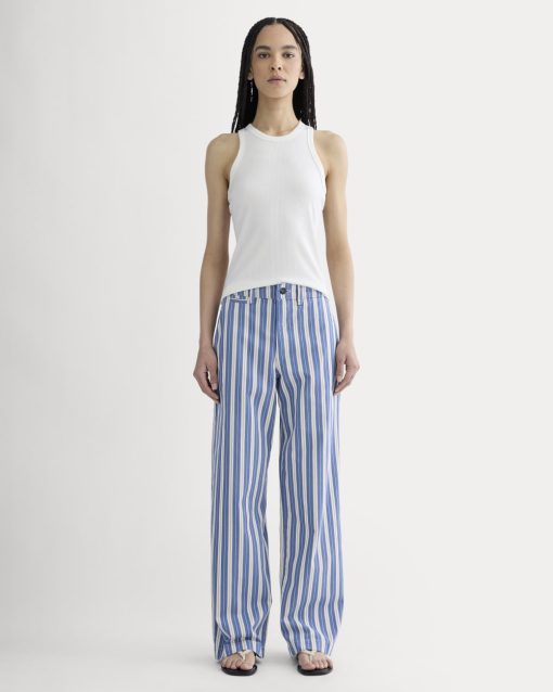The Wide-Leg Chino | Dutch Blue / Natural
