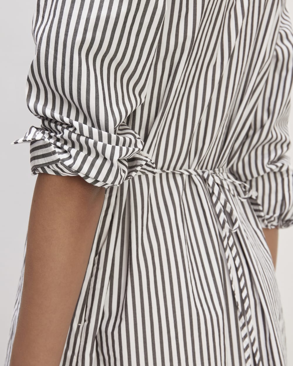 The Supima® Cotton Midi Shirt Dress | Optic White / Black - Image 4