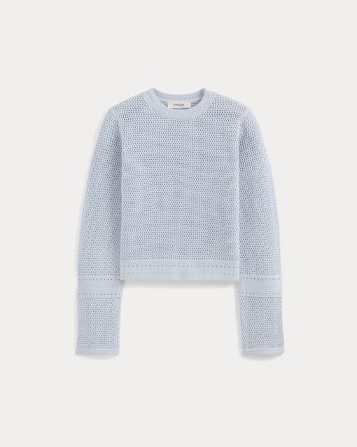 Alternative view of Open Knit Long-Sleeve Crew in Everyday Cotton | Skywriting
