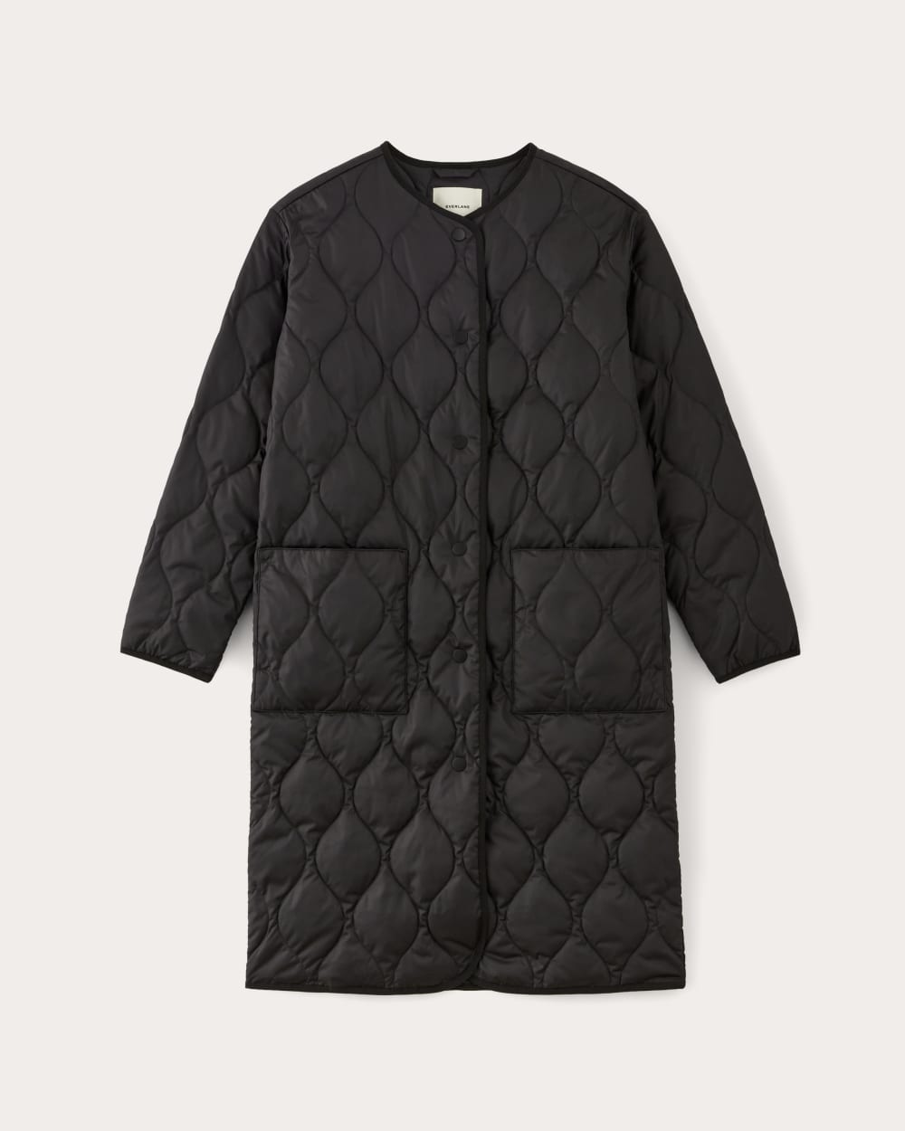 The Long Quilted Liner | Black - Image 2