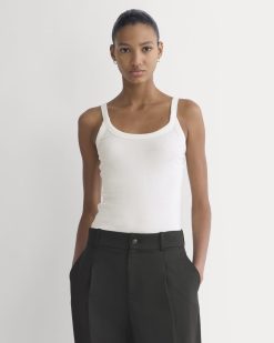 Soft Stretch U-Neck Tank | Bone