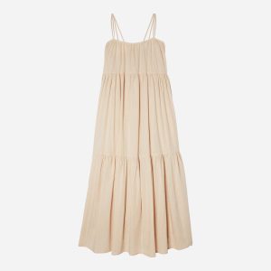 The Billow Tiered Maxi Dress | Orange Plaid