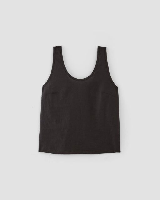Alternative view of The Scoop Tank in Linen | Black