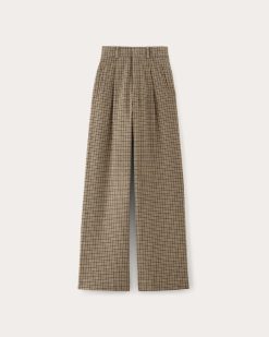 Alternative view of The Draper Pant in Wool | Camel Houndstooth