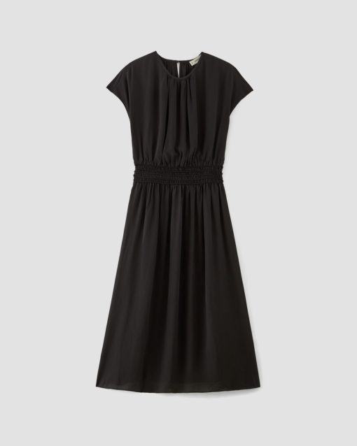 Alternative view of The Gathered Midi Dress | Black