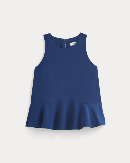Alternative view of Sleeveless Peplum Top | Estate Blue