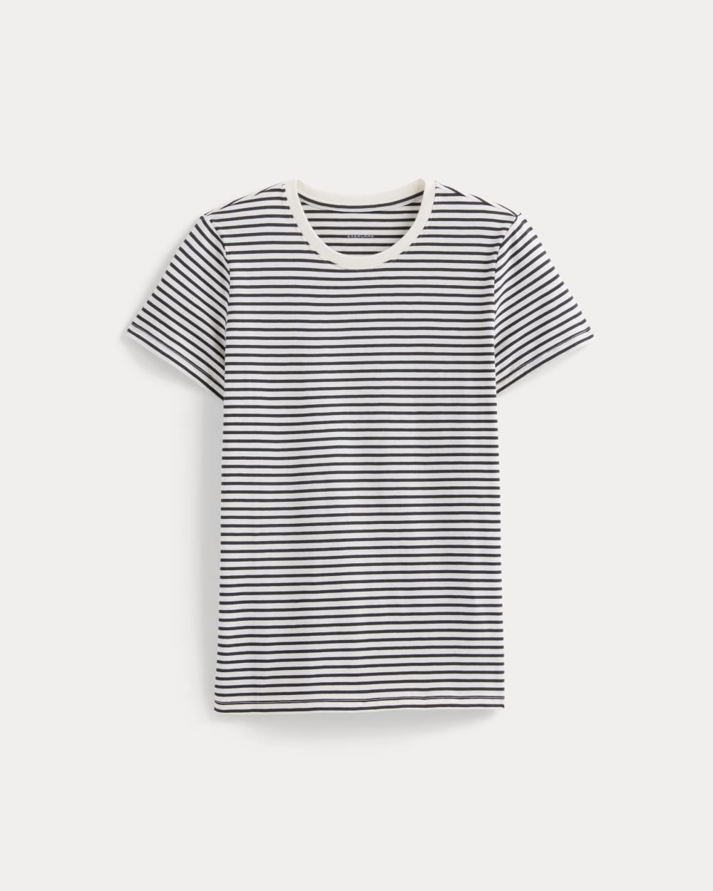 The Slim Crew in Essential Cotton | Bone / Pirate Black Stripe - Image 2