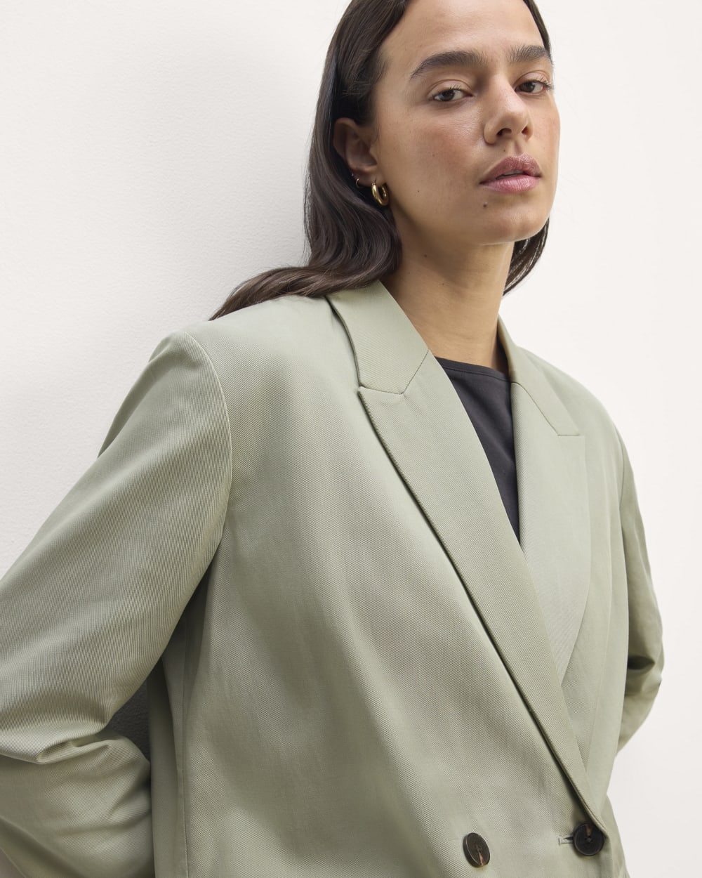 The Double-Breasted Blazer in Buttersmooth | Seagrass - Image 4