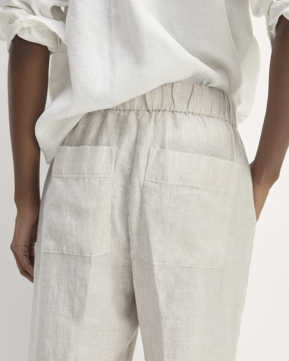The Linen Easy Pant | Stone / White - Image 5