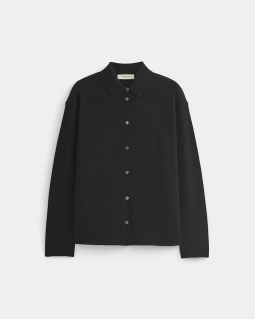 Alternative view of Cashmere Button-Up Shirt | Black