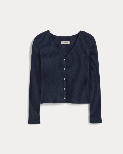 Alternative view of The Cozy Rib Cardigan | Navy